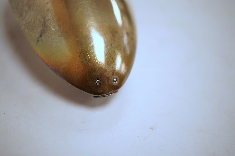 A George III silver fiddle pattern basting/strainer spoon, by Eley & Fearn, London, 1805, 30cm, 5.5oz.